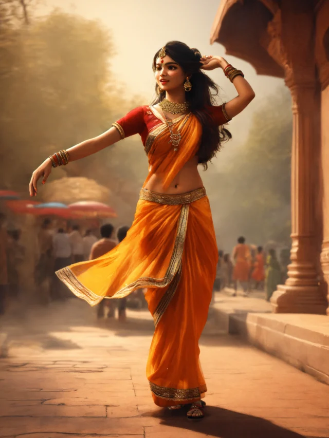 Draw an Indian girl In New- Delhi